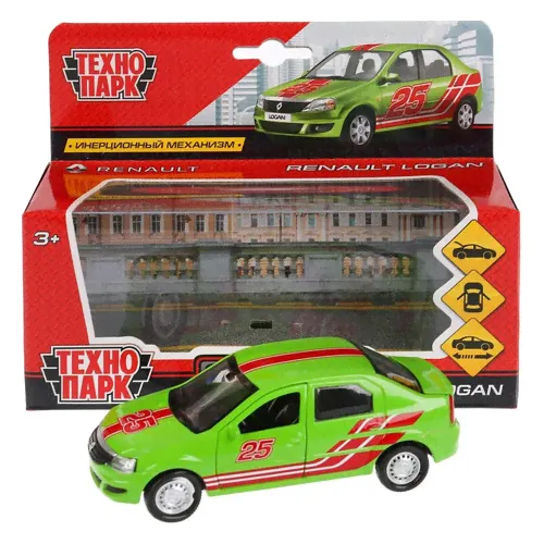 Игрушка Технопарк Renault Logan, спортивная машина [logan-sport], Зеленый, Renault Logan
