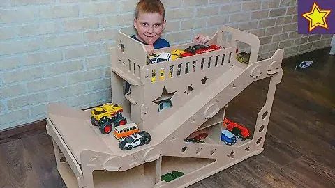 Огромный Гараж для Машинок Автомобильная парковка из дерева Car Toys for kids
