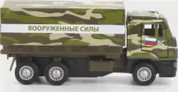 Технопарк Машинка инерционная Камаз 65207 Военный со съемным тентом